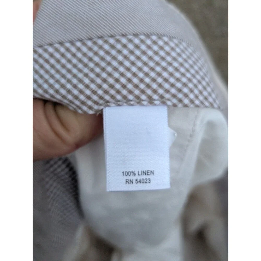 Banana Republic Shorts Linen SIze 36 Tan Beige Ivory Flat Front